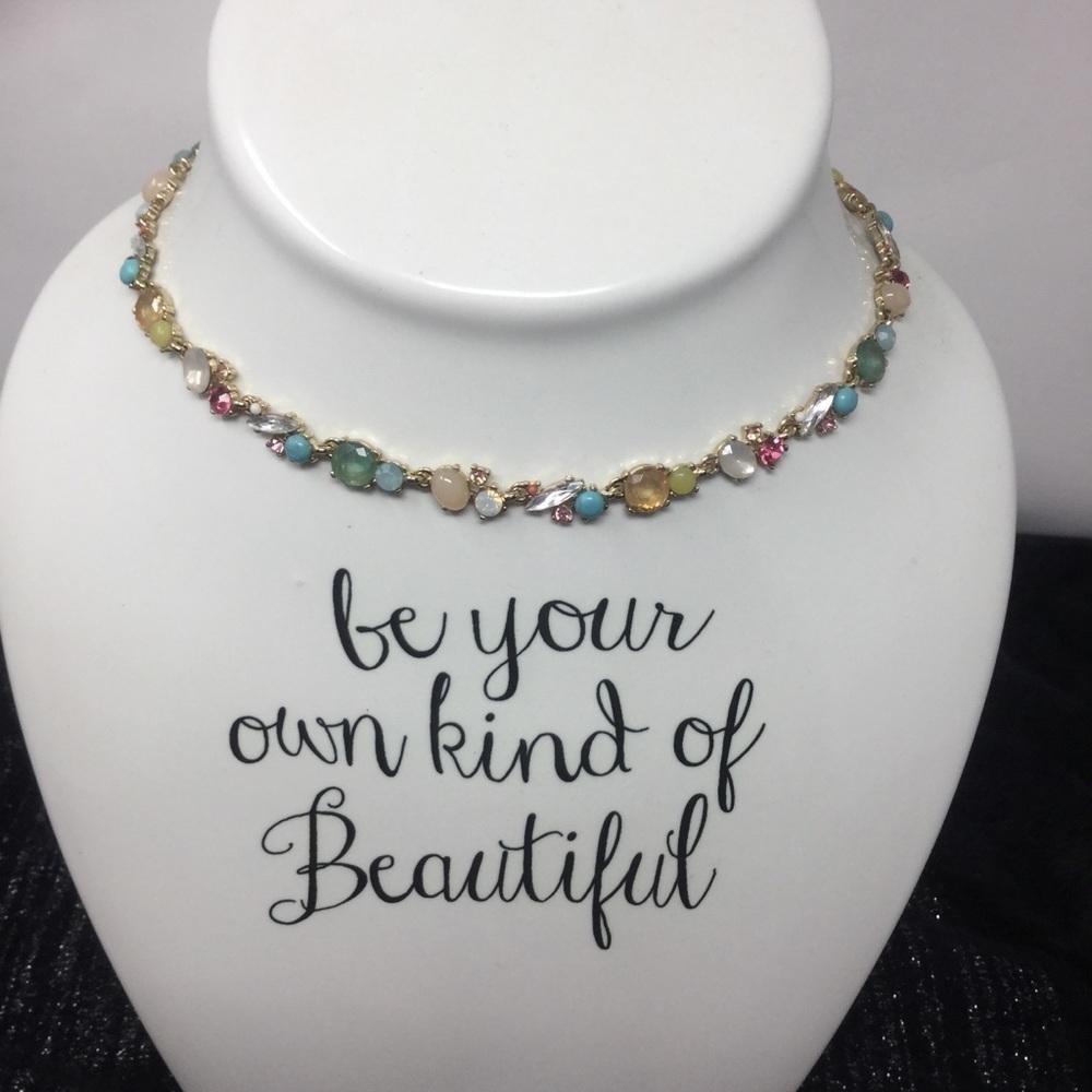 LOFT Multiple Colored Stone Choker Necklace